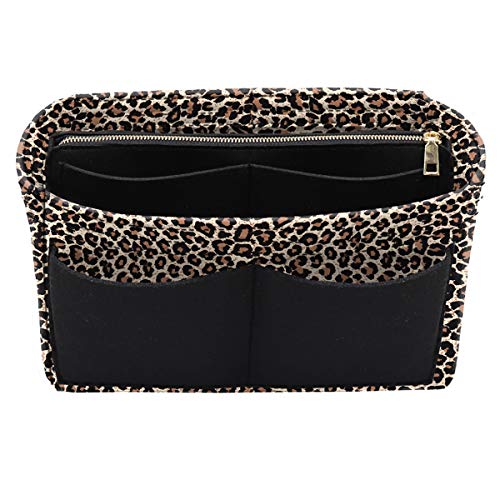 LEXSION Felt Purse Organizer Insert, Tote Bag Shaper Dividers with 5 Sizes - color: B-Leopard, size: Large