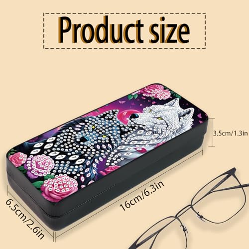 Diamond Painting Eye Glasses Case - color: Wolf 1