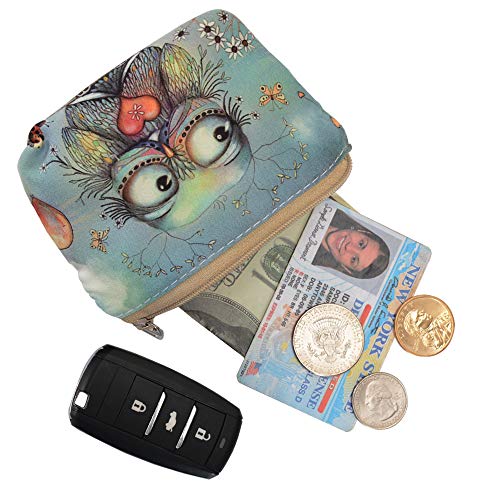 Women and Girls Cute Fashion Coin Purse Wallet Bag Change Pouch Key Holder - color: Balloon Owl
