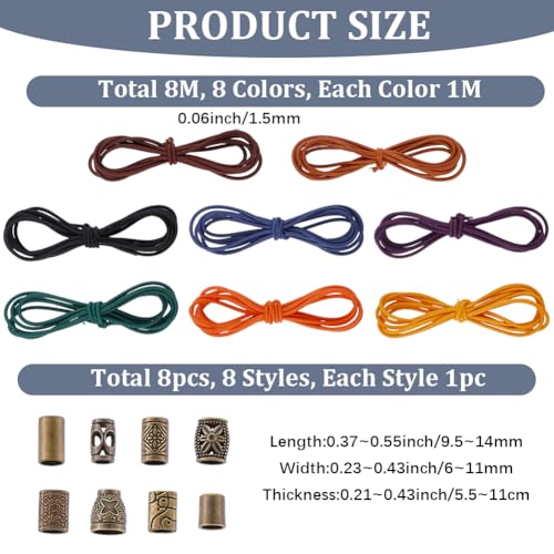 CRASPIRE 16Pcs Elastic Bands for TN Traveler Notebook Replacement 8.8 Yards | Polyester Stretch Rubber Cords with 8 Decorative Toggles DIY Repair Kit Insert Refill for Leather Journal Bookmark Making