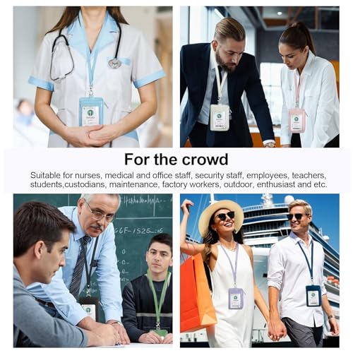 Bolimoss 2-in-1 ID Badge Holder & Lanyard Wallet, Credit Card Holders with Breakaway Neck Lanyard, Leather ID Name Badge 5 Card Slots Zipper Purses for Offices, School, Driver Licence, Baby Blue - color: Baby Blue