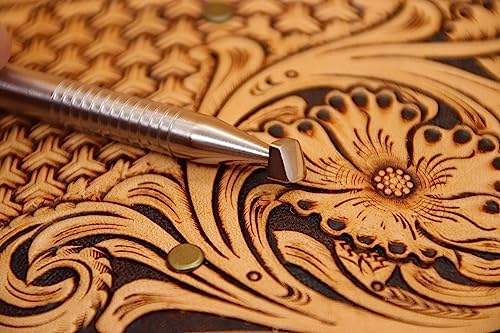 Leather Stamping Tool in Stainless Steel Smooth Angle Beveler Beveling Set 4pcs Undercut Stamps Carving DIY LeatherCrafts Kit