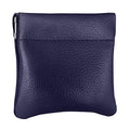 Genuine Leather Squeeze Coin Purse, Coin Pouch Made IN U.S.A. Change Holder For Men/Woman Size 3.5 X 3.5 (Purple) - color: Purple