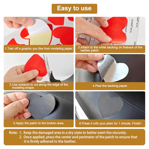 IANZE 2Pcs Leather Repair Patch, Self Adhesive Leather Repair Patch for Car Seats, Couches, Furniture, Sofa, Handbags, Office Chair (Tan) - color: Tan