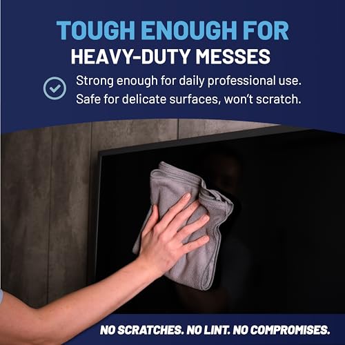 MW Pro Microfiber Cleaning Cloth | Black Gray | 12 Pack | 16” x 16” | All Purpose Microfiber Towels - Clean, Dust, Polish, Scrub, Absorbent - color: Black, Gray