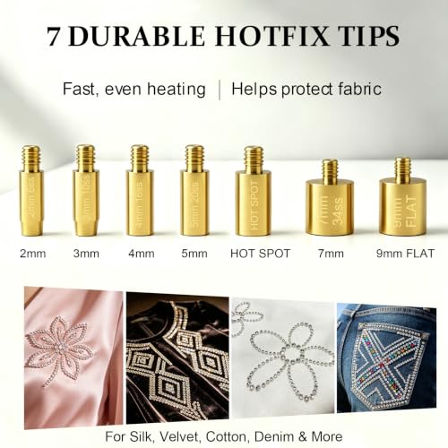 GLTECK Hotfix Applicator, Bedazzler Kit with 5784 PCS Rhinestones for Crafts, DIY Hot Fix Rhinestone Applicator Wand Setter Tool with 7 Tips, 6 Pattern Templates, Gloves, Tweezers & Cleaning Brush
