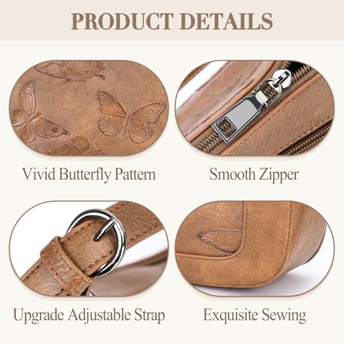 BELTANA Shoulder Bag for Women, Small Vegan Leather Butterfly Hobo Purse | Crescent Shoulder Purse, Top Handle Design, Lightweight, Underarm Style, Daily Travel & Shopping, Gift Choice - color: Brown