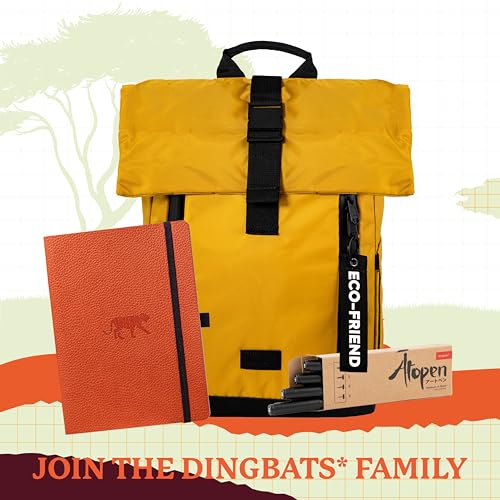 Dingbats* Wildlife Lined Writing Journal Notebook A5 - Vegan Leather Softcover - Ideal for Work, Travel - Pocket, Elastic Closure, & Bookmark - color: Orange Tiger, style: Lined (Softcover)