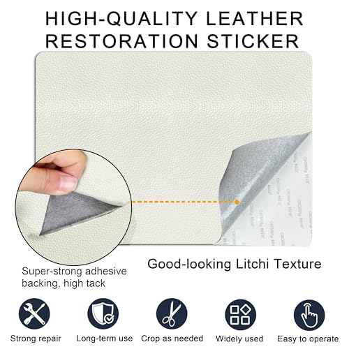 Self Adhesive Leather Repair Patch,8x12 inch Vinyl Repair Kit,Leather Repair Kit for Furniture,Car Seat,Couch,Office Chair,2 Pcs Beige - color: Beige, size: 8*12inch