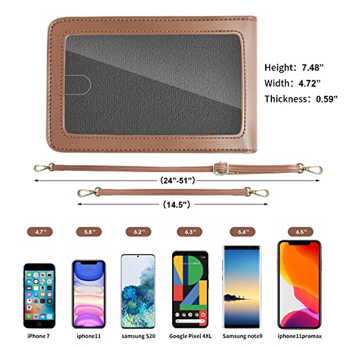 Crossbody Cellphone Purse Women Touch Screen Bag RFID Blocking Wallet Handbag Shoulder Strap - color: Bronze-small, size: Small