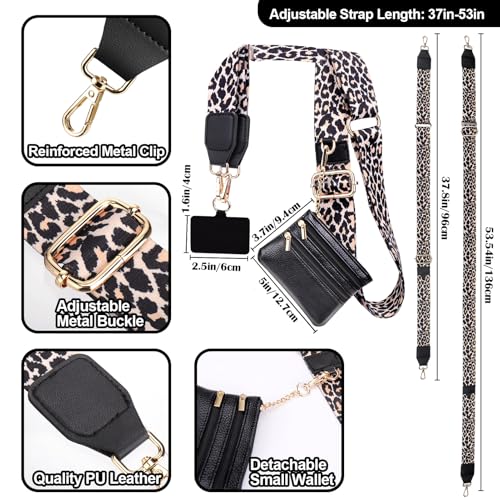 XANGNIER Clip and Go Strap for Phone with Wallet Crossbody,Leopard - color: Leopard