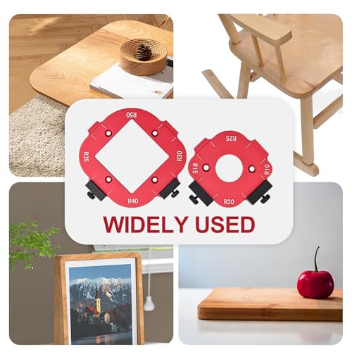 2 Pack Router Corner Radius Templates, Router Corner Jig (R10-R50)