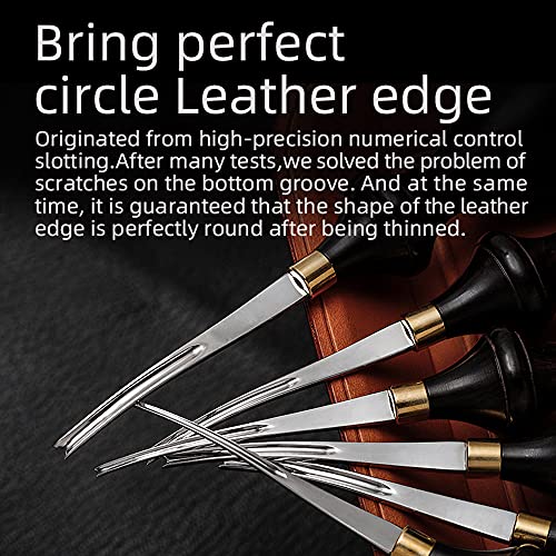 WUTA M390 Die Steel Leather Edge Beveler PRO 1.8mm 1PCS Skiving Craft Work Tools Cutter Edger Creaser Skiver Supplies Professional Design Bevelers Leathercraft Kit Ebony Handle - size: Size 4 (1.8mm) M390