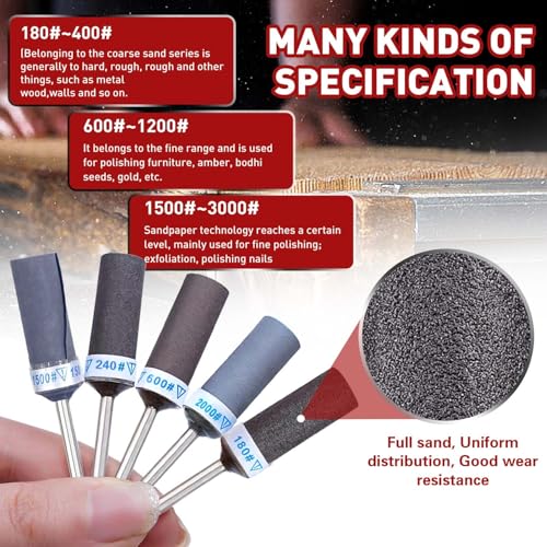 Sanding Drums Set for Dremel Rotary Tool (20Pcs-Mixed Grits) - style: 600 800 1000 1200 Grit