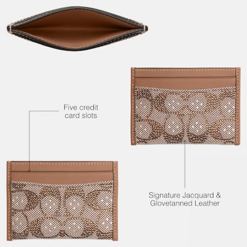 Coach Essential Card Case - color: Mushroom/Crystal Signature
