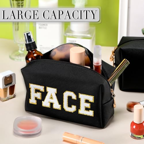 Sanwuta 9 Pcs Makeup Bags Bulk Toiletry Case,Black - color: Black