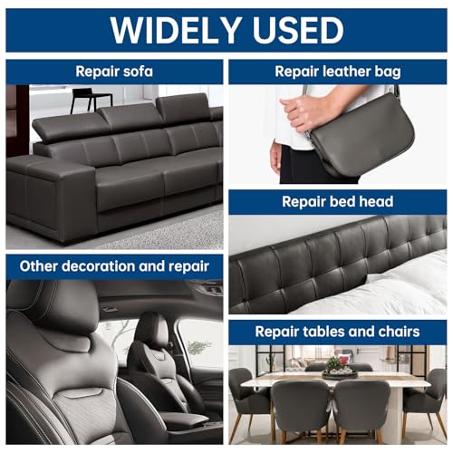 Leather Repair Patches, Self Adhesive Vinyl for Couches Furniture - color: Dark Grey, size: 3.5X79 inch