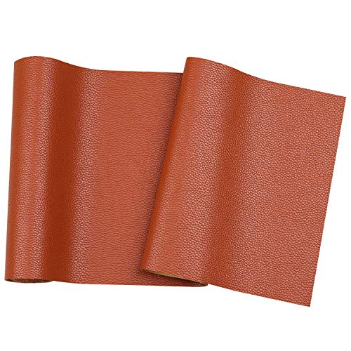 RAGAN Solid Color Faux Leather Sheets( 7.8 "X 53" ), Leather Fabric is Perfect for Leather Earrings and DIY Projects (Brown) - color: Clear,brown