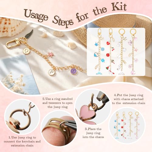 SUTROMA 776pcs Lip Gloss Keychain Making Kit with Charms - color: 776