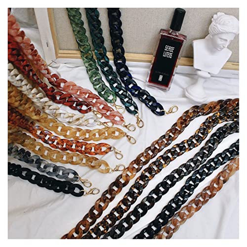 Aumey Clear White Black Brown Acrylic Chain Clutch Purse Strap Handles Bag Handbag Purse Replacement Chains 40 Inches - color: Navy