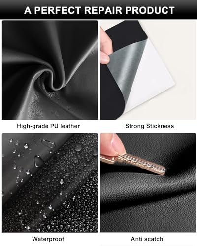 Numola Leather Repair Patch, 8×11 Inch Self-Adhesive Medium Brown | Vinyl Repair Tape; Fixes Scratches, Holes, And Tears; Ideal For Couch, Car Seat, Sofa, Chair, Diy Upholstery; First-Aid - color: Medium Brown, size: 8×11inch