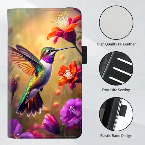 Checkbook Cover for Women and Men, RFID Blocking PU Leather Checkbook Holder Wallet Case with Elastic Strap & Multiple Card Slots, for Checks and Cards, Hummingbird Among Blooms - color: Hummingbird Among Blooms