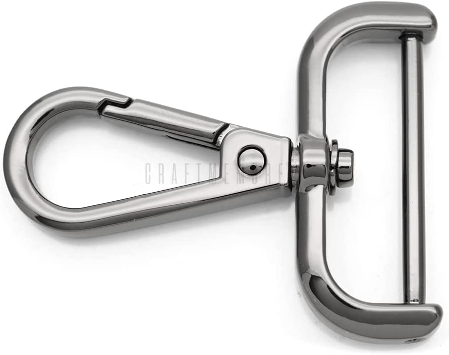 CRAFTMEMORE 2pcs Detachable Snap Hook Swivel Clasp w/Screw Bar VT493 Bag Strap Hardware Replacement (1 1/2 Inch, Gunmetal) - color: Gunmetal, size: 1 1/2 inch