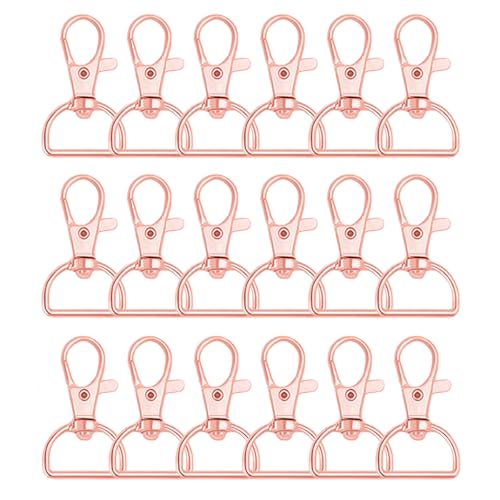 50Pcs Swivel Clasp Hooks D Ring Key Chain Clips, Metal Lobster Claw Clasps Trigger Clip Lanyard Snap Hook for Keychains Making Purse Hardware DIY Crafts 1 Inch (Rose Gold) - color: Rose Gold