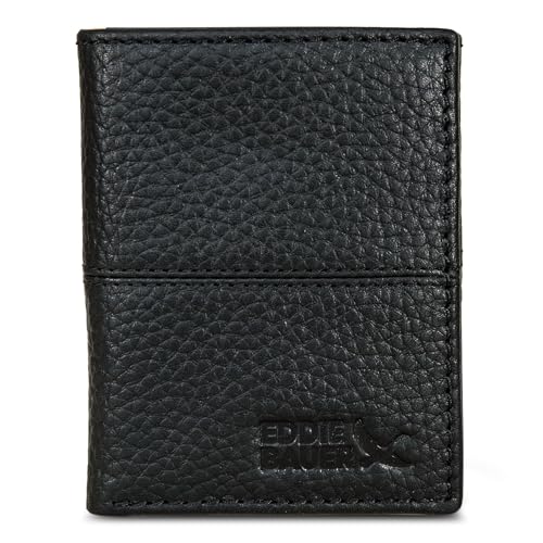 Eddie Bauer Men Signature Trifold Wallet - color: Rugged Leather - Black