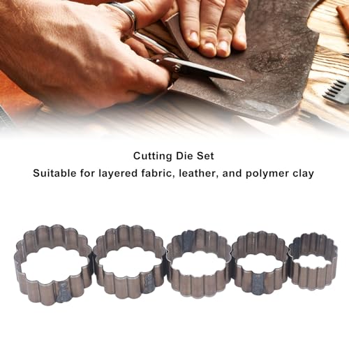 5PCS Flower Shape Leather Cutting Dies Set, Punching Die for DIY Craft Projects Handicrafts Art