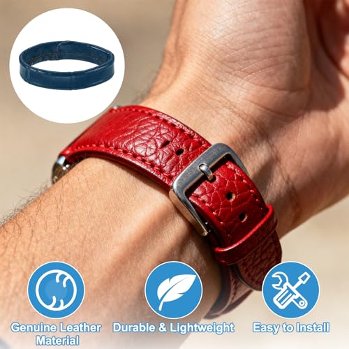 HARFINGTON Leather Watch Band Loops Replacement Watch Strap Holder Retainer Wristwatch Strap Fastener Rings for Wristband - color: Blue, size: 18mm