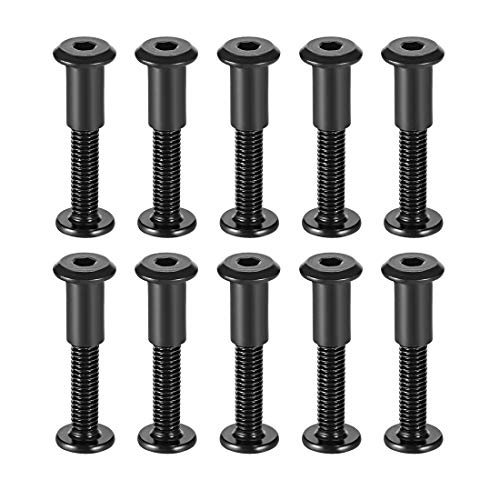 uxcell Screw Post Fit for 5/16" 8mm Hole Dia Male M6x40mm Black 10 Sets - size: 40mm