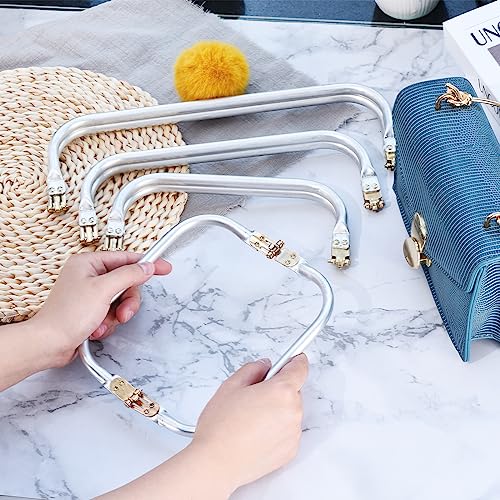 uxcell Metal Purse Frame 2Pcs, 10" Rectangle Lock Frame Kiss Lock Clasp Bag Frame Hardware Replacements for DIY Purse Handle Bag Making Sewing Craft Carpet - size: 10"