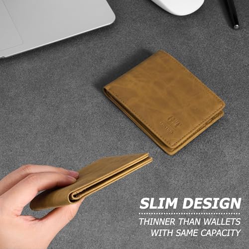 Gostwo RFID Blocking Bifold Wallet for Teen Boys & Men, Credit Card Holder - color: Brown