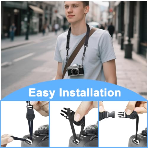 TIMISM Universal Replacement Shoulder Strap with Thicker Lanyard, Black | 59” Adjustable Removable Crossbody Strap, Sturdy Nylon Strap for Tablet iPad Case, Camera, Messenger Bag - size: 1 Strap with Thick Connector
