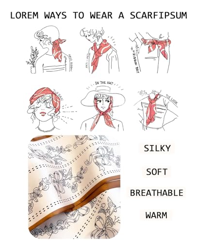 Head Scarf Purse Handle Neck Satin Hair Scarfs For Bag Lightweight Silky Long Thin Women's Fashion Scarves 59 * 5.9” - color: H12-brown Striped Bow Tie(59*5.9inch)