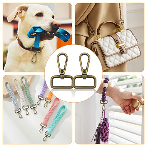 12pcs Swivel Clasps 1" D Ring Lobster Clasp Claw Metal Swivel Snap Hook for Push Gate Snap Hooks Trigger Clips Keychain Lanyard,Jewelry,DIY Crafts Supplies(Antique Bronze, 1inch Inside Diameter) - color: 12pcs,1”