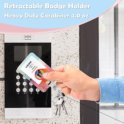 ID Badge Holder with Lanyard,Retractable ID Badge Card Holders Detachable Neck Lanyard Strap with Badge Reel and Vertical ID Holder for Nurse Students Teachers Office Staff(Marble Cyan Red Golden) - color: Marble Cyan Red Golden