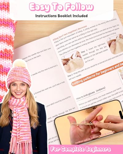 Katech Knitting Kit for Beginner- Beginners Knitting Kit for Adults Kids - color: colorful
