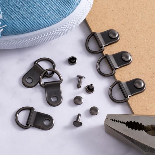 HINZIC 30 Sets Shoe Boot Lace Hooks Black Iron Buckle Replacement Fitting - color: Black,30pcs