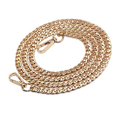 55" Gold Purse Chain Strap Replacement for Crossbody Bag Handbags | DIY Iron Flat Chain Strap with Metal Buckle for Purse, Crossbody Bag, Shoulder Handbags, Bucket Bags - color: Gold, size: 55"
