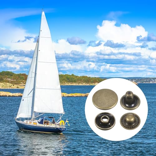 HARFINGTON 60 Sets Press-Stud Cap Buttons 15mm Metal Snap Fastener Alloy Sew-on Snap Buttons for Bag Leathers Marine Boat Canvas, Bronze - color: Bronze, size: 15mm