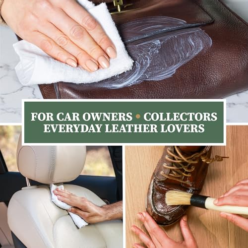Lexol All Leather Care Kit - 5-Piece Natural Leather Cleaner & Conditioner with Aloe Vera, Bee Milk, Cloths & Brush for Car Seats, Furniture, Jackets, Bags & Boots, Gift for leather lovers - style: Lexol Natural Kit