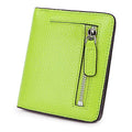 Small Leather Wallet for Women, Ladies Credit Card Holder RFID Blocking Women's Mini Bifold Pocket Purse - color: Light Green Rfid Blocking