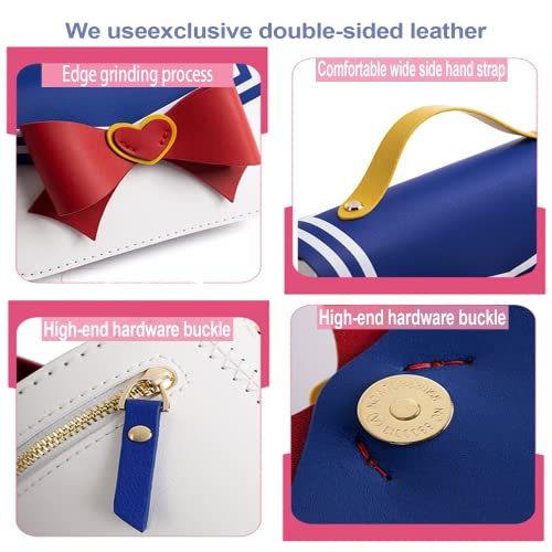 Bag Making Kit, Anime Sailor Cosplay Bowknot withTools, Shoulder Bag Kit | Purse Making Kit, Leather Anime Messenger,Kawaii Purse & Handbag, Accessories Bag Making Kits for Women, Semi-Finished