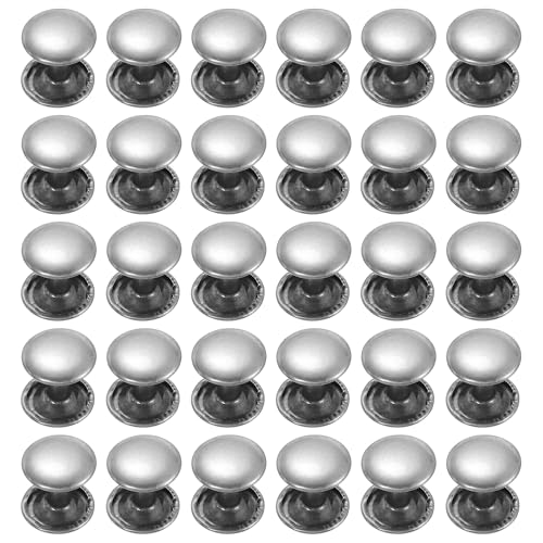 uxcell 100 Sets Double Cap Leather Rivets, 10x10mm Round Cap Metal Studs Rivets for Leather Craft Repair DIY Purse Belts Bags Shoes, Silver - color: Silver, size: 10x10mm