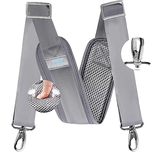 ZINZ 77 Inch Shoulder Strap Univesal Bag Strap with Fixed Pad Ultra Thick Plus Long & Breathable Cushion, Replacement Strap for Bags,Gray - color: Gray