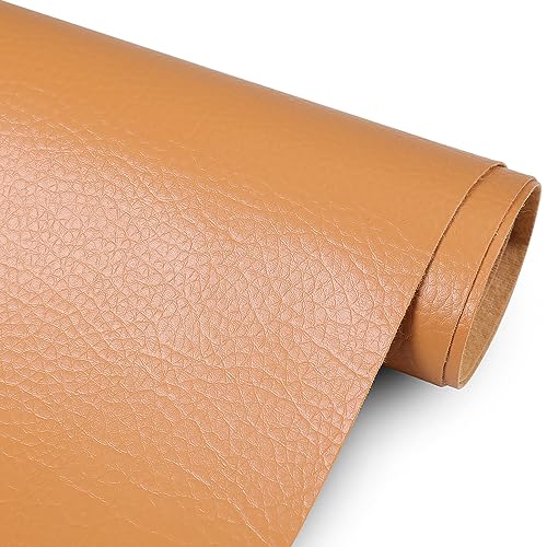 Marine Vinyl Upholstery Faux Leather Fabric, 2 Yards Camel | Marine Grade Faux Leather Vinyl by the Yard, Waterproof, Soft & Durable, for Boat, Furniture Upholstery, DIY Sewing Crafts - color: Camel, size: 2 Yards 55" x 72" (Pre-cut)