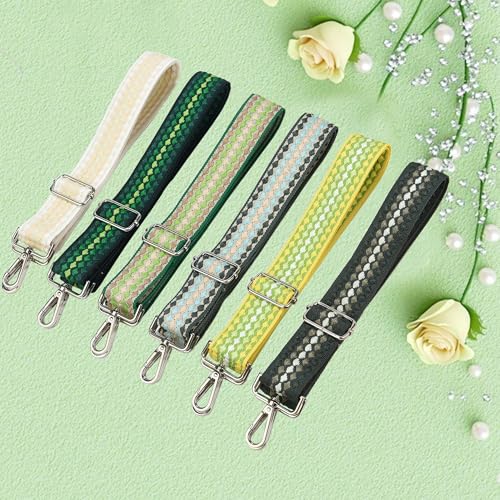 1.5" Wide Purse Strap Silver Hardware Adjustable Replacement Long Crossbody Bag Strap for Thick Shoulder Bags Canvas Handbags Straps - color: Silver Hardware-511