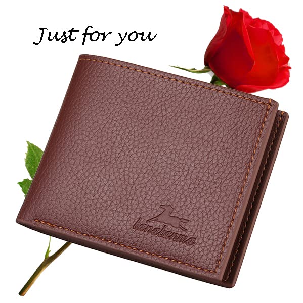 Slim Wallet for Men with Coin Purse, Minimalist Wallet with Zipper, Bifold Mens Wallets with Credit Card Holder, PU Leather Men's Wallet with Money Clip, Carteras Para Hombres (BROWN) - color: BROWN